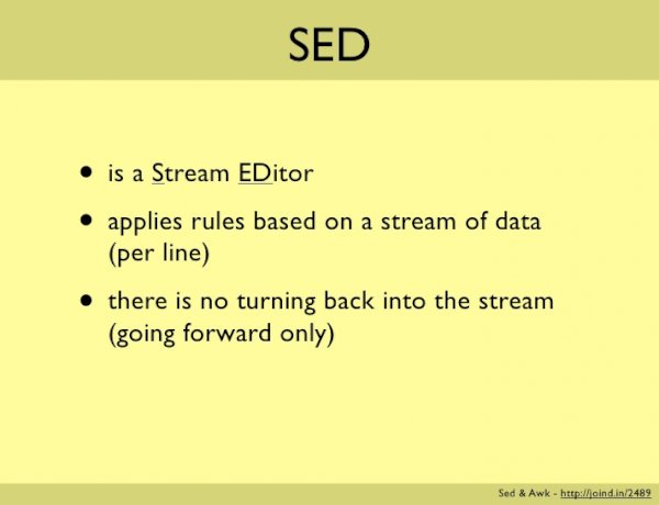 sed - Stream Editor
